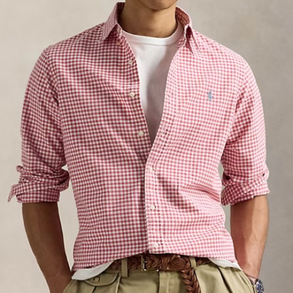 Ralph Lauren Classic Fit
Orange Gingham Oxford Shirt Fit!  ✅ L 
Springtime!